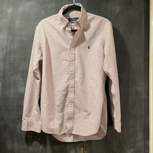 Ralph Lauren Red and White Checkered Button Down Shirt